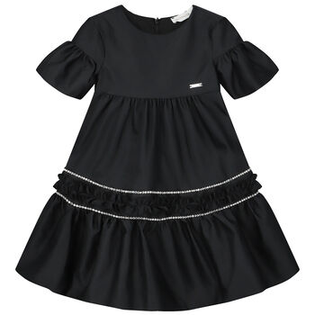 Girls Black Embellished Dress